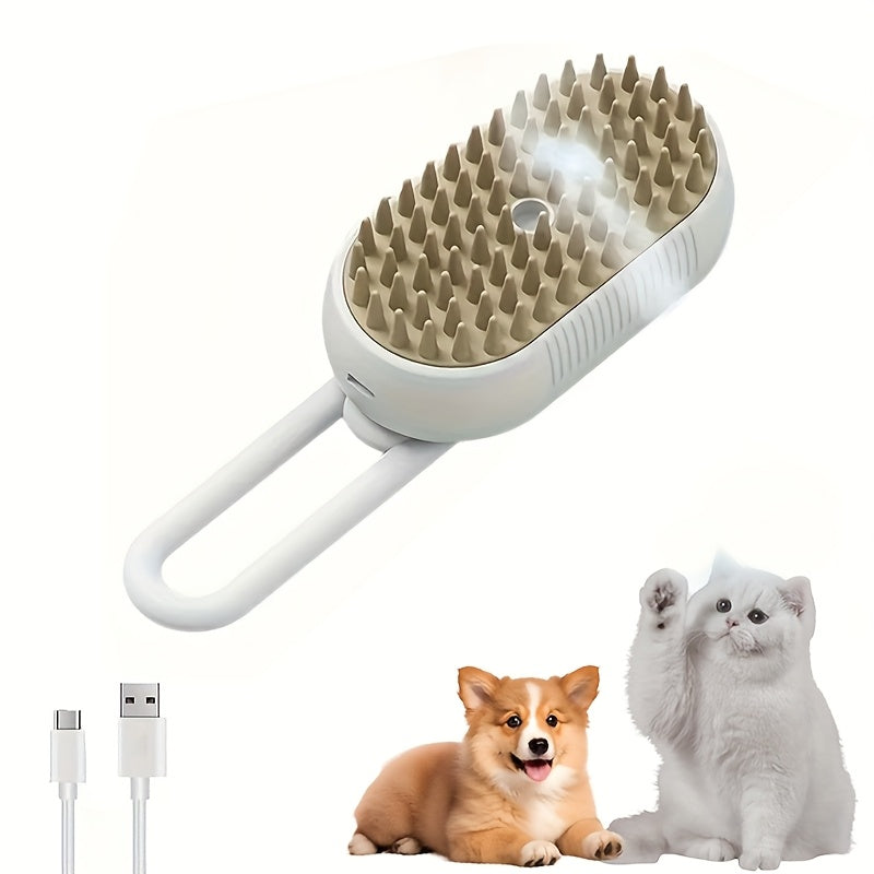 3-in-1 Self-Cleaning Pet Grooming Brush With Steam Spray For Cats Dogs Shedding Control (2026 New Model)
