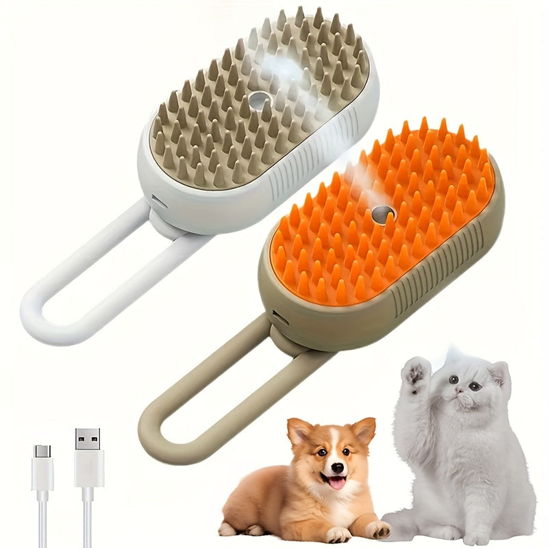 3-in-1 Self-Cleaning Pet Grooming Brush With Steam Spray For Cats Dogs Shedding Control (2026 New Model)