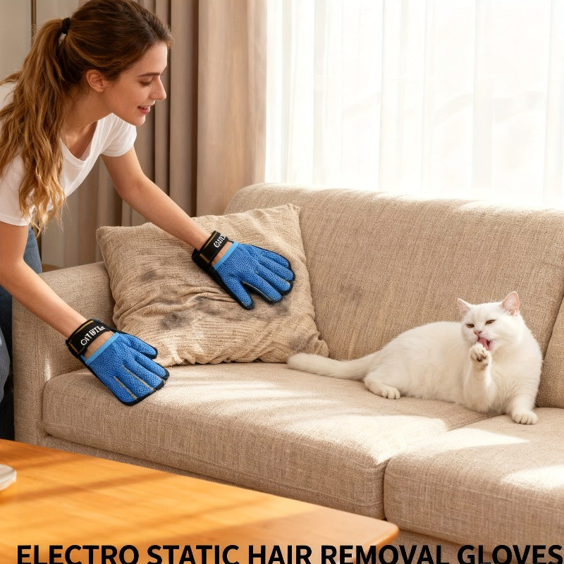 1pc Pet Static Hair Removal Gloves Sticky Hair Clothes Hair Remover Dog Special Brushing Cleaning Gloves