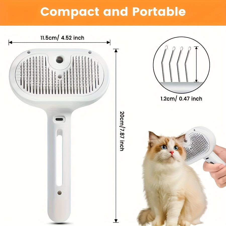 3-In-1 Cat Steam Brush 3-In-1 Cat Steam Brush, Equipped with Steam And Release Buttons, Suitable for Removing And Shedding Indoor Pet Dog Hair