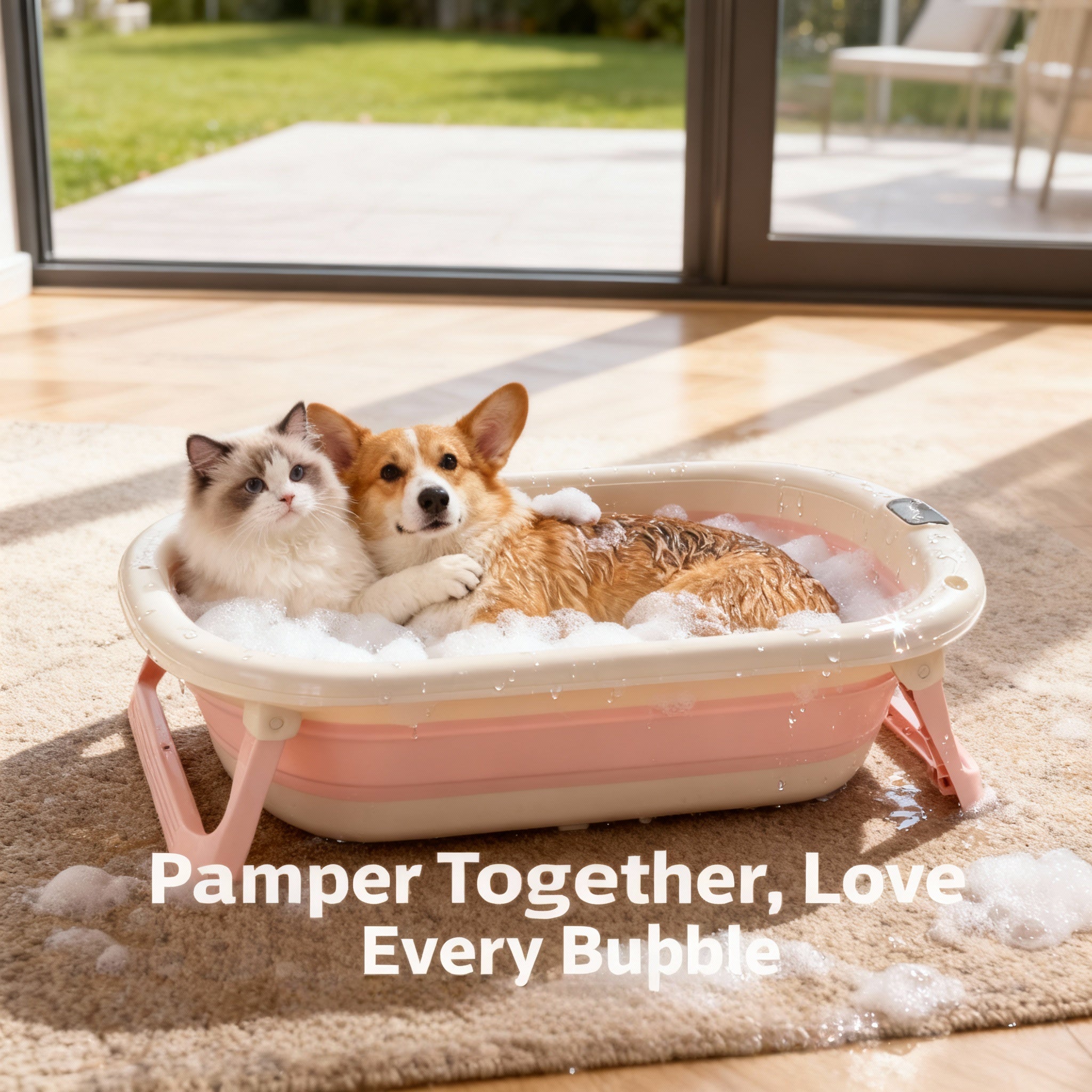 Portable Folding Pet Bathtub, Durable And Non-slip Bathing Tub, Portable Washing Basin, Suitable for Dogs\u002Fcats\u002Fpets And Puppies And Other Small Animals - Non-slip Design - Durable PP Material, Pet-friendly Bathing Solution | Lightweight Bathtub