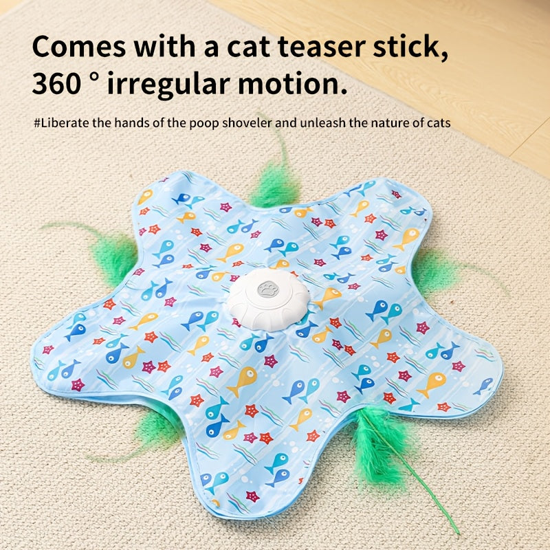 1 Electric Cat Turntable Pet Toy, Self-Entertainment Boredom Relief Gadget with Auto Start\u002FStop Function, Intelligent Cat Teaser with Butterfly Motion for Exercise, Suitable as a Gift for Global Holidays