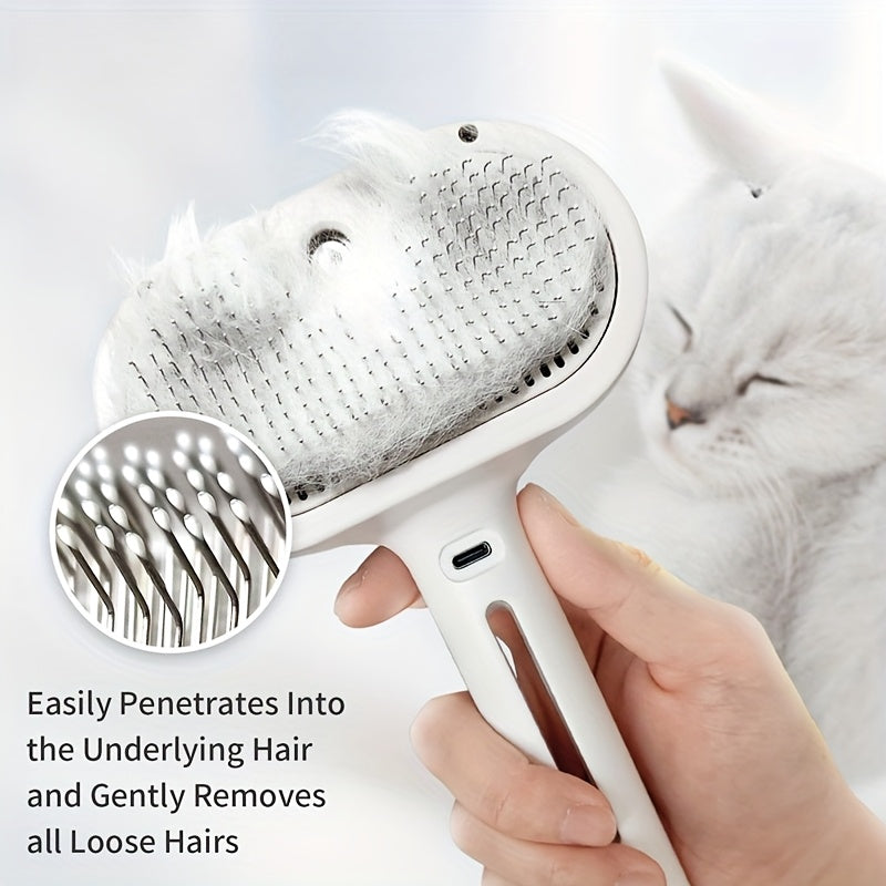 3-In-1 Cat Steam Brush 3-In-1 Cat Steam Brush, Equipped with Steam And Release Buttons, Suitable for Removing And Shedding Indoor Pet Dog Hair