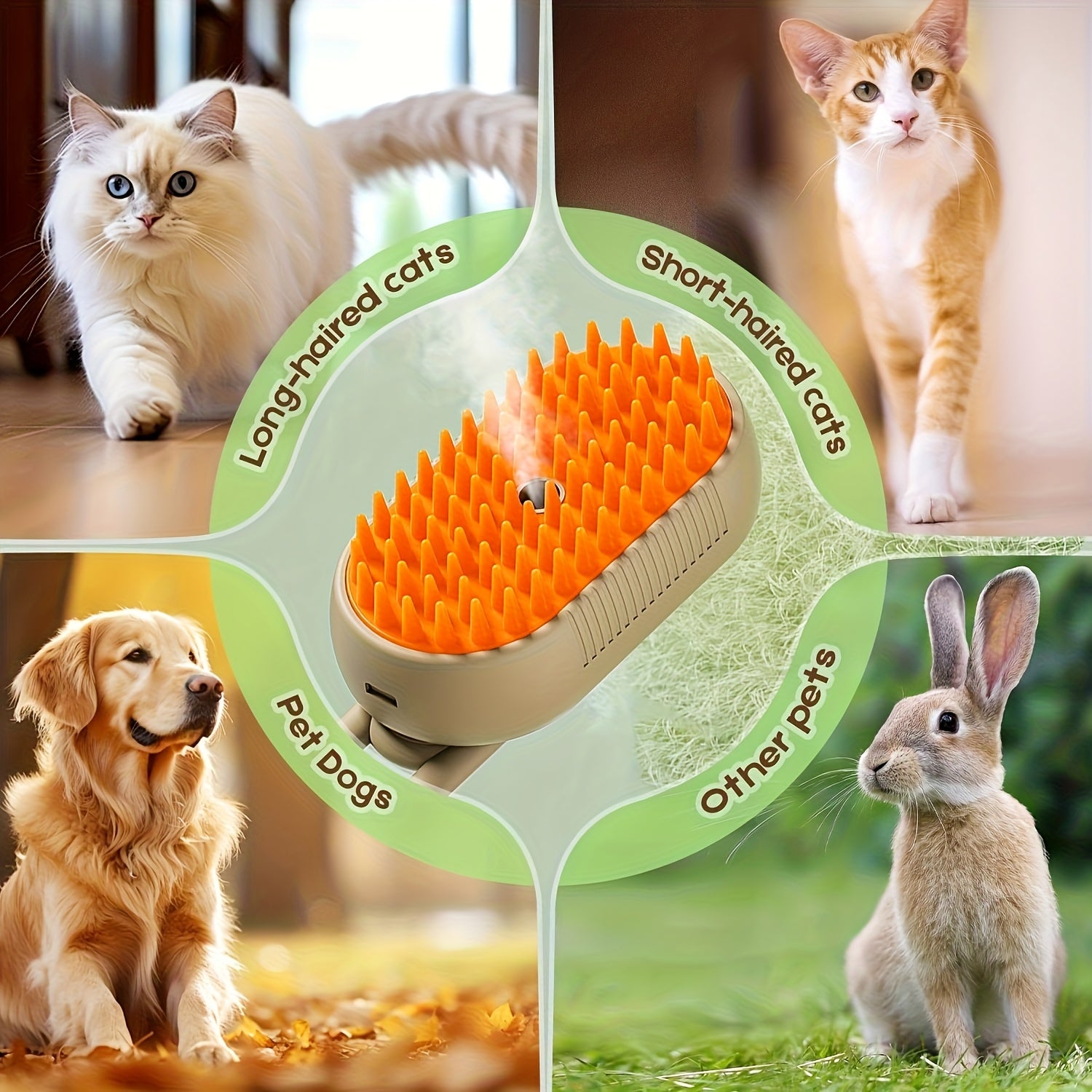 3-in-1 Self-Cleaning Pet Grooming Brush With Steam Spray For Cats Dogs Shedding Control (2026 New Model)