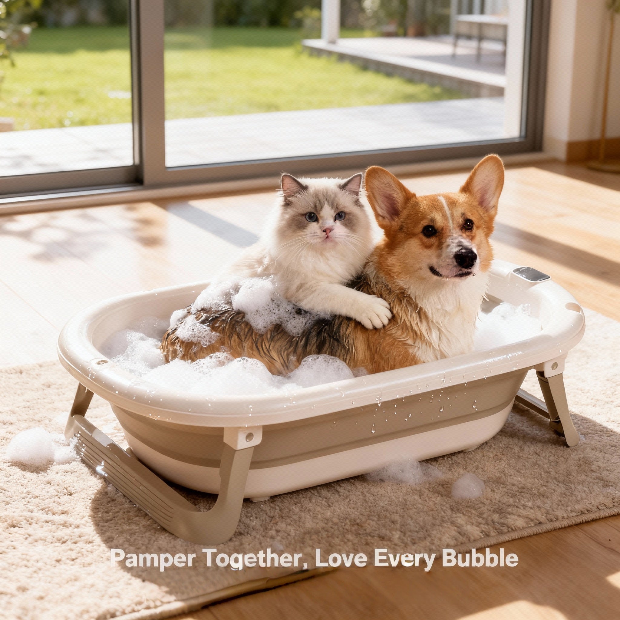 Portable Folding Pet Bathtub, Durable And Non-slip Bathing Tub, Portable Washing Basin, Suitable for Dogs\u002Fcats\u002Fpets And Puppies And Other Small Animals - Non-slip Design - Durable PP Material, Pet-friendly Bathing Solution | Lightweight Bathtub