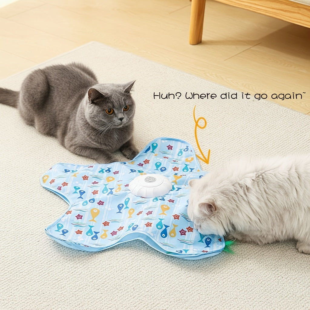 1 Electric Cat Turntable Pet Toy, Self-Entertainment Boredom Relief Gadget with Auto Start\u002FStop Function, Intelligent Cat Teaser with Butterfly Motion for Exercise, Suitable as a Gift for Global Holidays