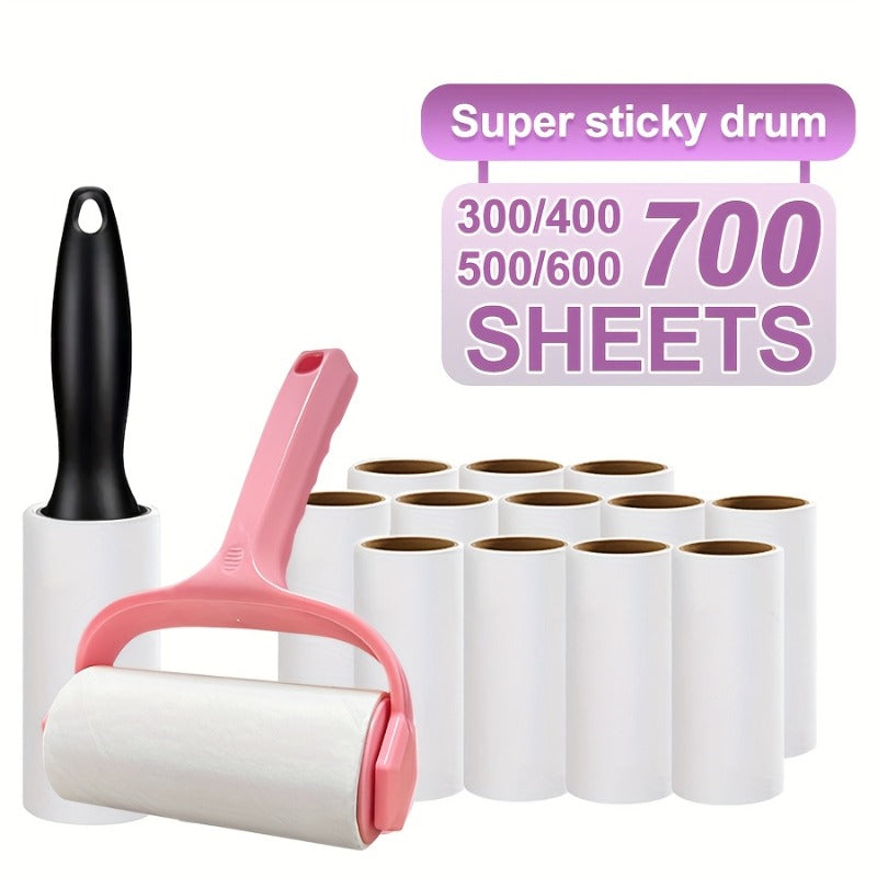 Super Sticky Lint Roller Paper, Designed for Removing Lint And Pet Hair, 50 Sheets Per Roll, Featuring Dual Handles, Suitable for Sweaters, Coats, Knits, Sofas, Carpets, Bedding, And Other Fabrics, Utilizing a Front And Back Rolling Cleaning Method