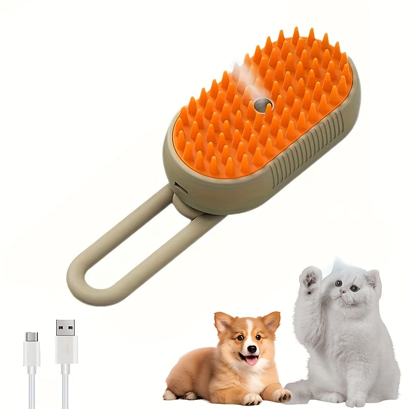 3-in-1 Self-Cleaning Pet Grooming Brush With Steam Spray For Cats Dogs Shedding Control (2026 New Model)