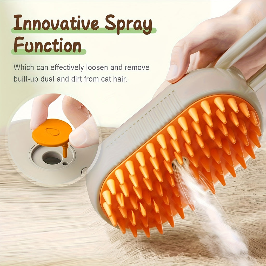 3-in-1 Self-Cleaning Pet Grooming Brush With Steam Spray For Cats Dogs Shedding Control (2026 New Model)