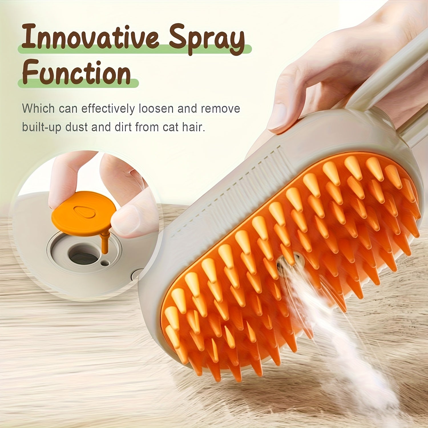 3-in-1 Self-Cleaning Pet Grooming Brush With Steam Spray For Cats Dogs Shedding Control (2026 New Model)