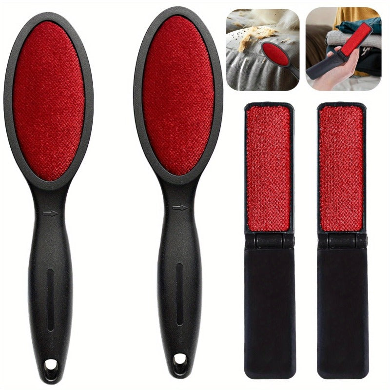 4pcs Lint Removal Brush Set - Portable Pet Hair Remover, Suitable for Clothing, Furniture, And Car Seats, Effectively Cleans Sofas, Carpets, Bedding, And Rugs - Upgraded Design