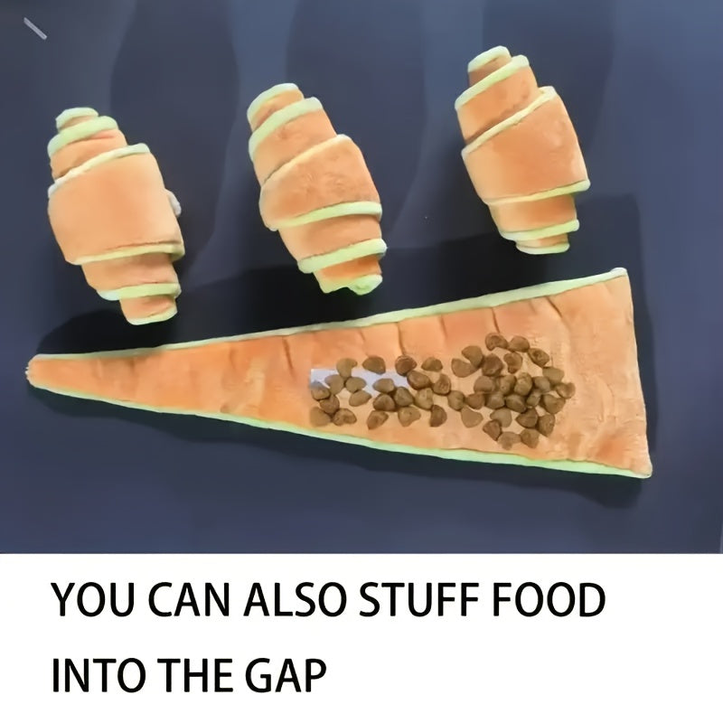 A Pair of Sturdy Plush Dog Toys Featuring Horns And Treat Dispensers - Engaging Hide-And-Seek Toys Designed for Medium-Sized Dogs, Crafted from Soft, Bite-Resistant Plush Material with a Lifelike Appearance