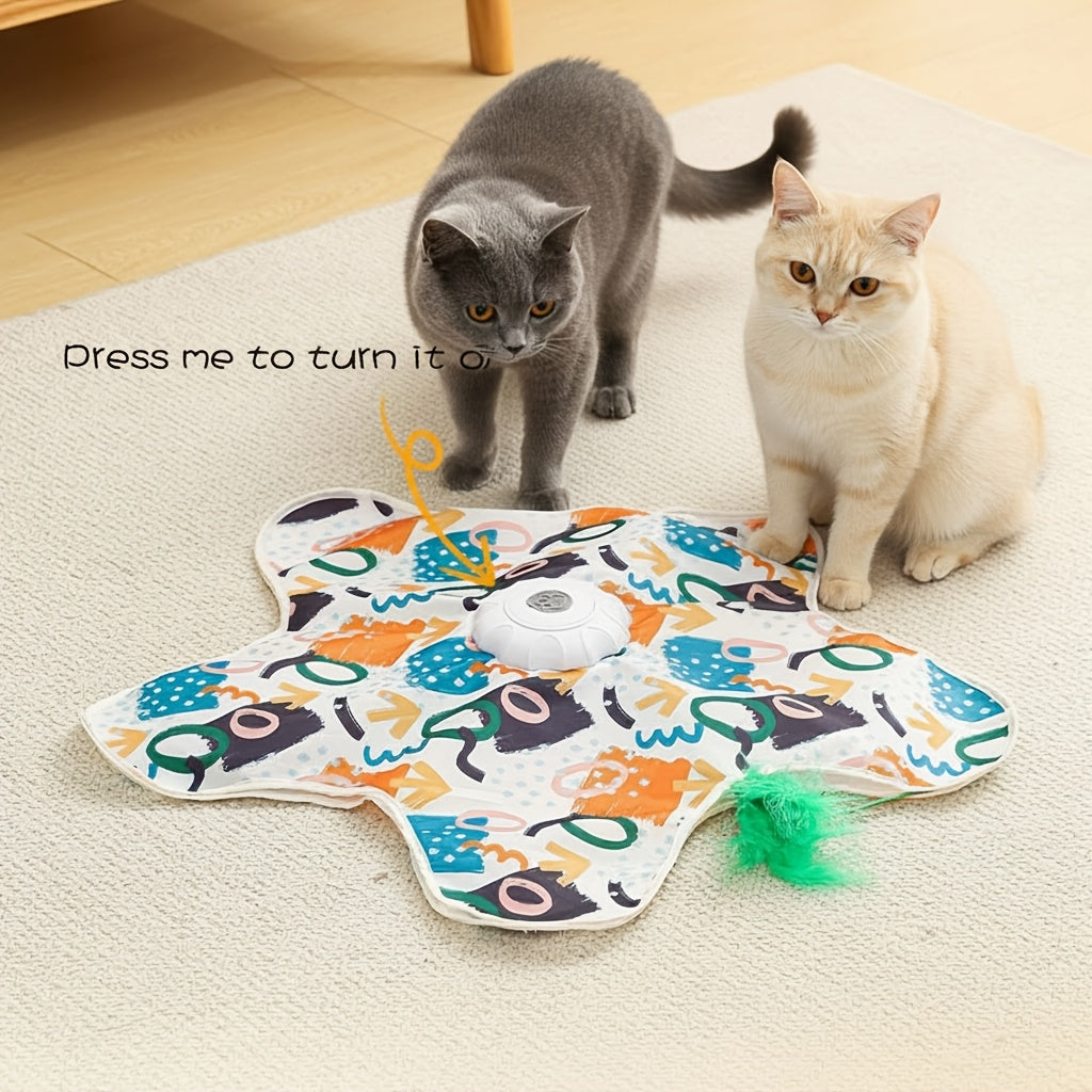 1 Electric Cat Turntable Pet Toy, Self-Entertainment Boredom Relief Gadget with Auto Start\u002FStop Function, Intelligent Cat Teaser with Butterfly Motion for Exercise, Suitable as a Gift for Global Holidays