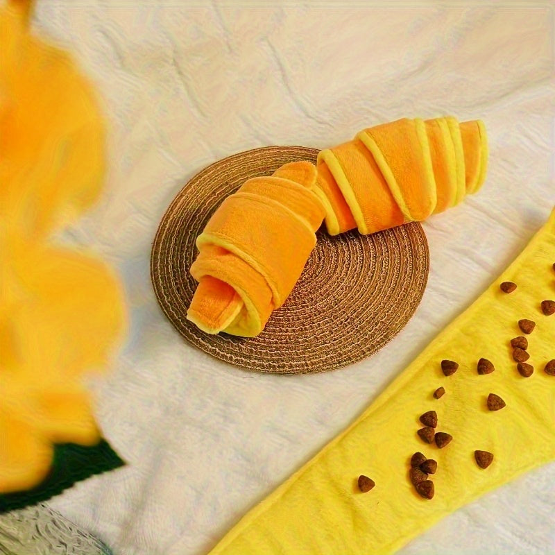 A Pair of Sturdy Plush Dog Toys Featuring Horns And Treat Dispensers - Engaging Hide-And-Seek Toys Designed for Medium-Sized Dogs, Crafted from Soft, Bite-Resistant Plush Material with a Lifelike Appearance