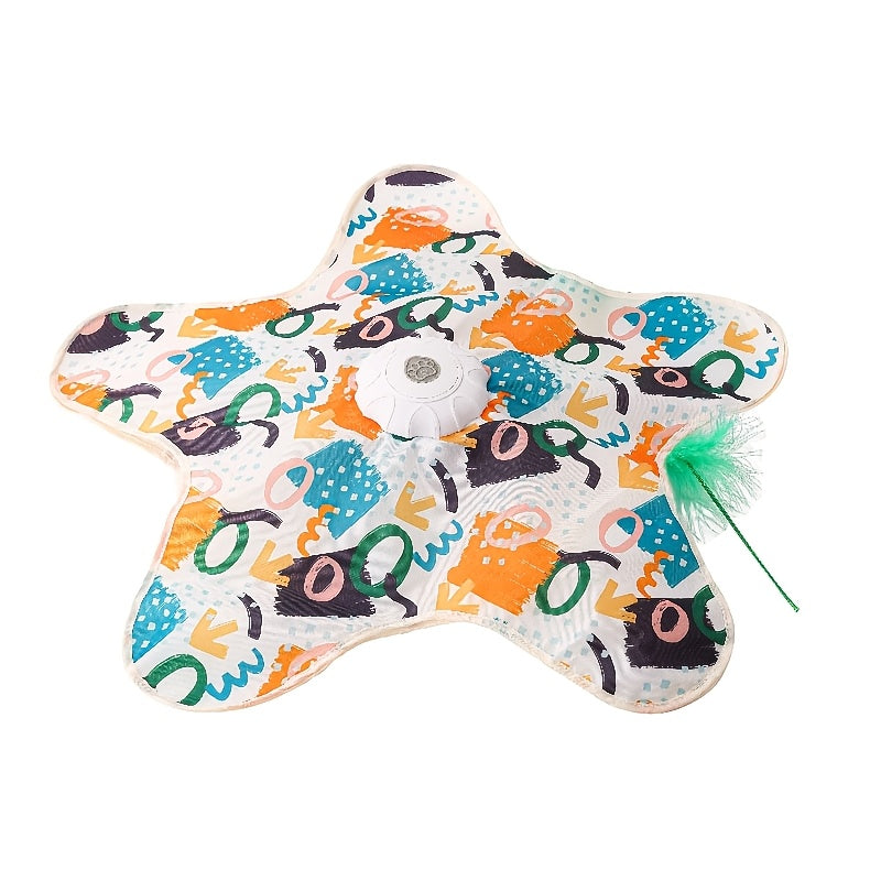 1 Electric Cat Turntable Pet Toy, Self-Entertainment Boredom Relief Gadget with Auto Start\u002FStop Function, Intelligent Cat Teaser with Butterfly Motion for Exercise, Suitable as a Gift for Global Holidays